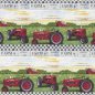 Preview: Panel 30 x 110 cm, Rote Traktoren auf der Wiese in Reihe