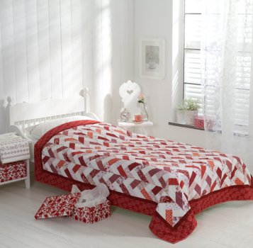 Quilt - Rot-Weiß-Geflecht