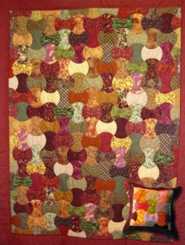 Quilt - Apfelbutzen-Muster - warme Farben