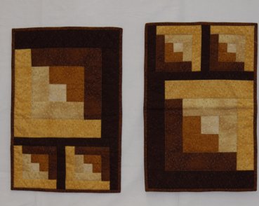 2 Log Cabin Tischsets, braun