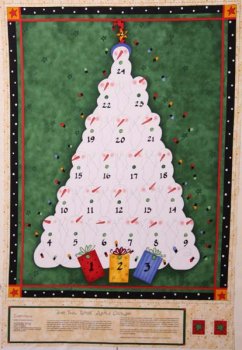 Panel 75 x 110 cm, Adventskalender Schneemann-Tanne