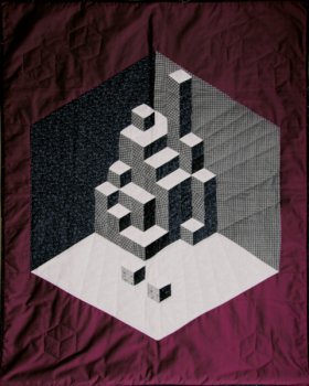 Quilt - Schwarz-weiße Würfel