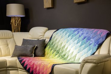 Regenbogen-Rauten-Quilt