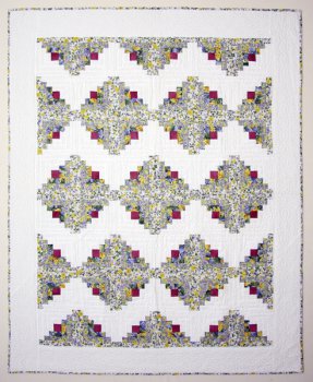 Log Cabin Frühlingsquilt - große Decke