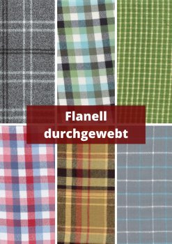 6 verschiedene Stoffe - durchgewebte Flanelle