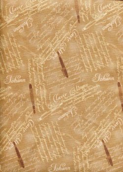 Schrift und Schreibfedern auf Braun
