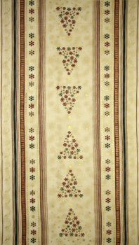 Panel 60 x 110 cm, Schneeflocken und Sterne auf Beige mit Gold