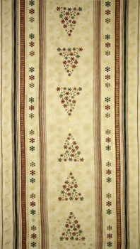 Panel 60 x 110 cm, Schneeflocken und Sterne auf Beige mit Gold