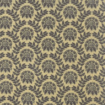 Florales, schwarzes Blumenmuster auf Beige