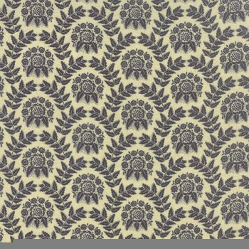 Florales, schwarzes Blumenmuster auf Hellbeige