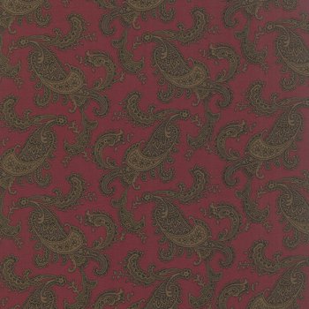 Grau-braune Paisleys auf Rot