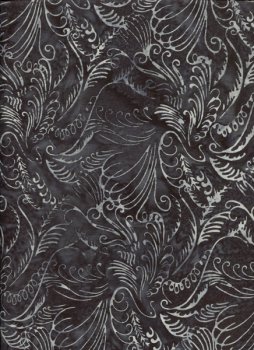 Batik, Wachsgravur schwarz-grau