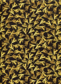 Gelb-bräunliche Blütenblätter auf Schwarz mit Gold