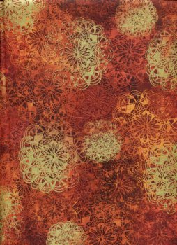 Orange-rot-goldene Blütenornamente