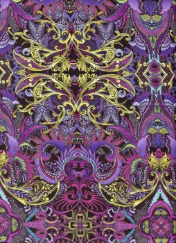 Orientalisches, lila-pink-gelbes Muster, Paula Nadelstern