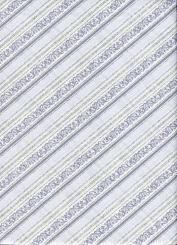 Blaugraue, diagonale Streifen und Ornamentmuster mit Silber
