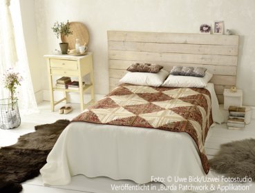 Log-Cabin-Quilt Quilten und Nähen in einem Arbeitsgang