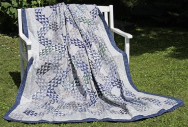 Quilt Ozean-Wellen grau-blau