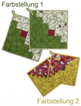 2 Log Cabin Topflappen
