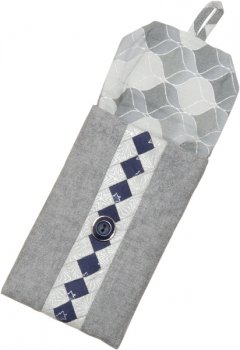 Brillen-/Handy-Etui mit Seminole - silber-grau