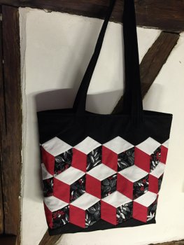 Baby Block Tasche groß - schwarz-weiß-rot