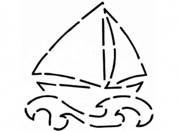 Quiltschablone - Segelboot