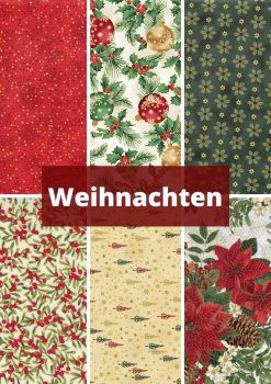 6 verschiedene Stoffe - Weihnachten