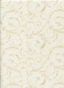 Rückseitenstoff 274 cm, Beigegelbe Blumenranken auf Creme