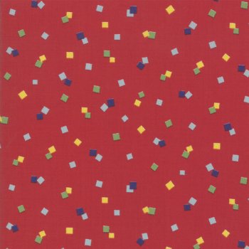 Farbige Quadrate auf Rot