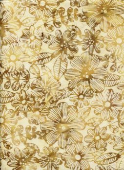 Batik, Blüten und Blätter, braun-beige