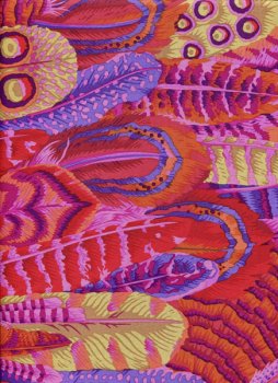 Kaffe Fassett Collective, PJ55 Red, Feathers