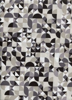 Geometrisches Muster, schwarz-beige