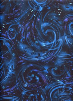 Blaue Streifenstrudel auf Schwarz