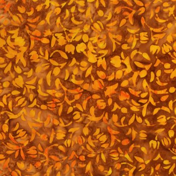 Batik, Gelb-orangene Tulpen auf braun