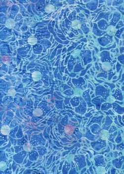 Batik, aquarellfarbene Glasmalerei auf blau