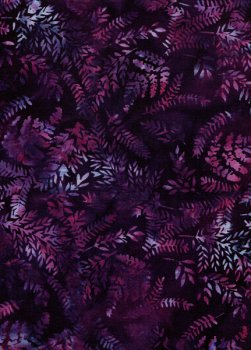 Batik, Farnblätter in helllila auf dunkellila