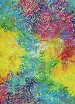 Batik, regenbogenfarbene Oranamente