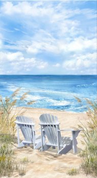 Panel 60 x 110 cm, Liegestühle am Strand