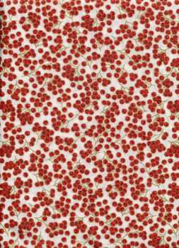 Rote Ilexbeeren mit Gold auf Creme