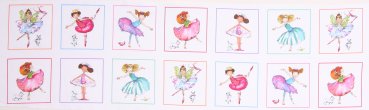 Panel 30 x 110 cm, Tanzende Ballerinas