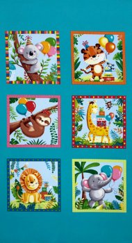 Panel 60 x 110 cm, Geburtstag der Zootiere