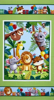 Panel 60 x 110 cm, Geburtstagsparty der Zootiere