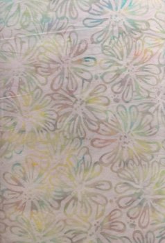 Baumwollstoff Batik, blasse Blumen auf creme