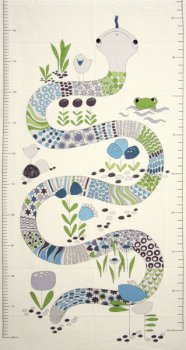 Panel 60 x 110 cm, Messlatte Schlange, kühle Farben