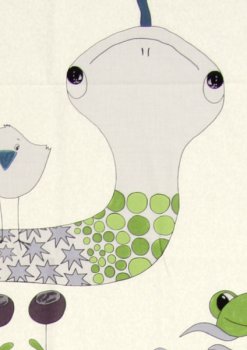 Panel 60 x 110 cm, Messlatte Schlange, kühle Farben