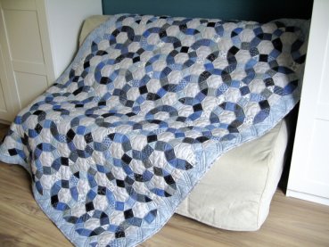 Quilt - Kreisecken - Blaue Töne