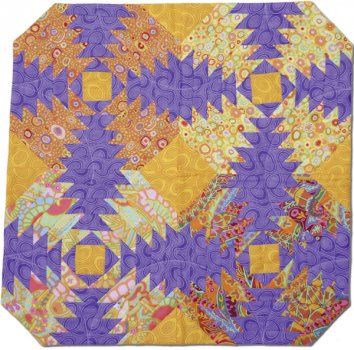 Pineapple-8eck-Deckchen gelb-lila