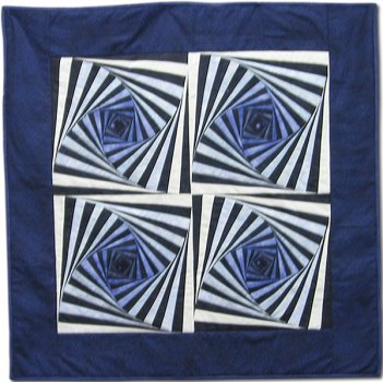 Quilt - Blaue Spiralen