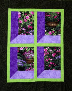 Quilt - Blick in den Garten 2