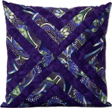 Hexenkissen 1 - Bargello - creme-grün-blau